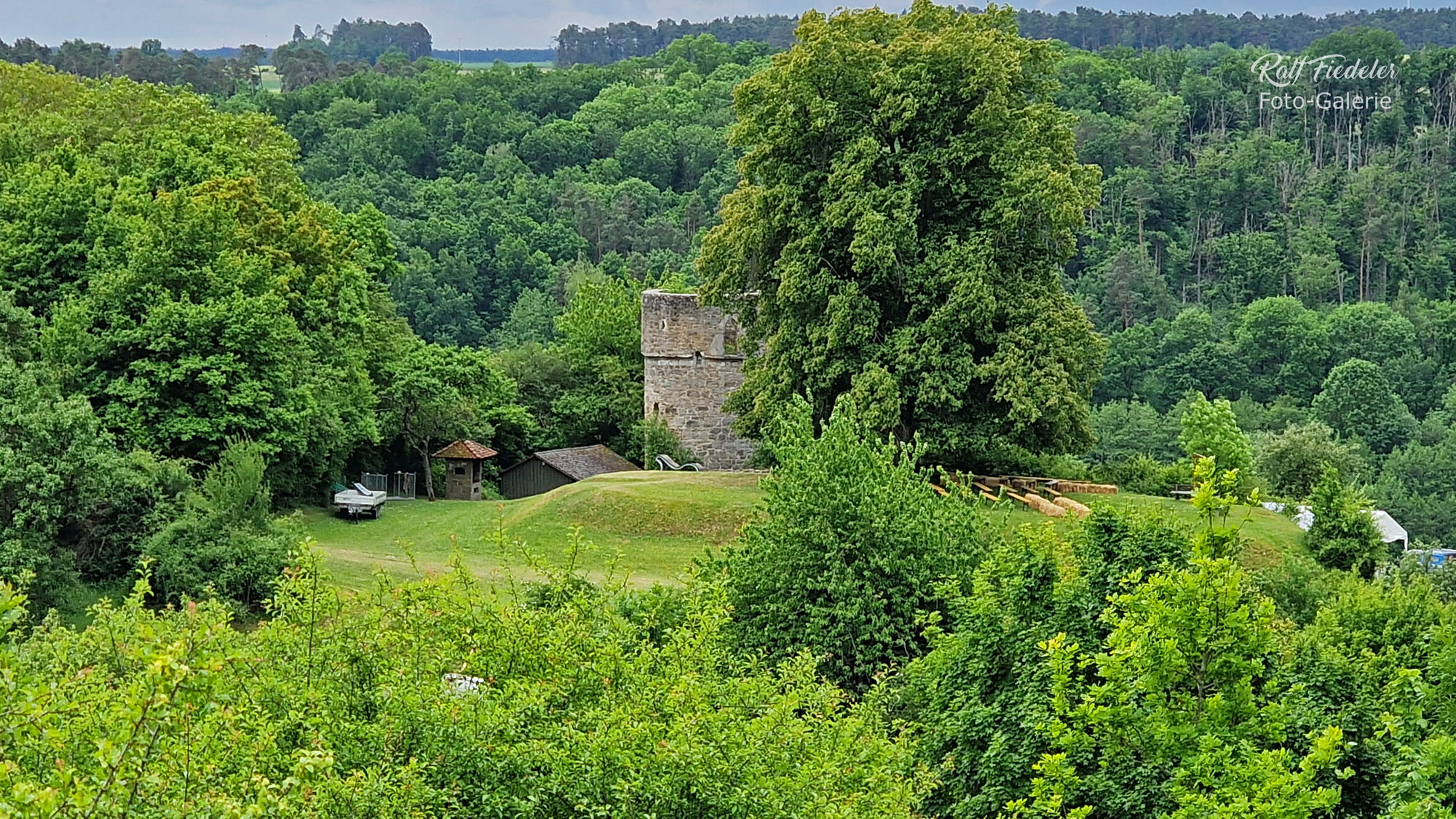 Burgruine Rosenberg in Rügland von weitem