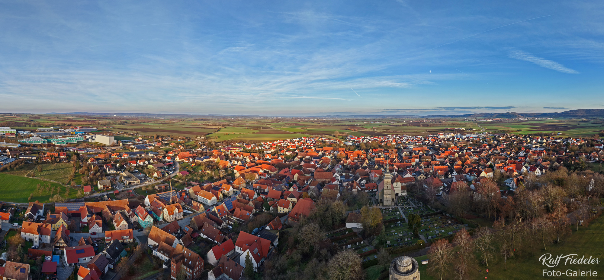 Drohnen-Panoramafoto von Burgbernheim